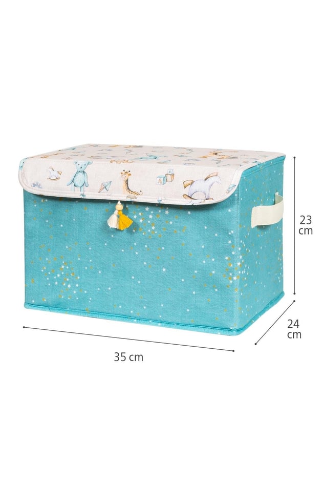 Bebek Mavi Maxi Saklama Kutusu, Bebek Odası Düzenleyici, Bebek Hurç, 35 x 24 x 23 cm, 19 Litre