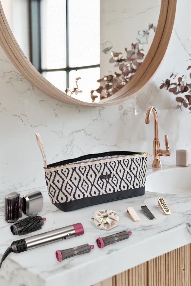 Bohe Saç Şekillendirici Çantası, Makyaj Çantası, 16 x 38 x 16 cm