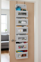 Çok Amaçlı 6 Gözlü Kapı Arkası Askılı Organizer - Bebek Odası Oyuncak, Banyo Aksesuar Düzenleyici