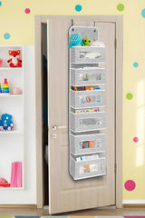 Çok Amaçlı 6 Gözlü Kapı Arkası Askılı Organizer - Bebek Odası Oyuncak, Banyo Aksesuar Düzenleyici