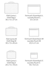 Derili 6 Parça Bavul İçi Seyahat Çantası, Gri