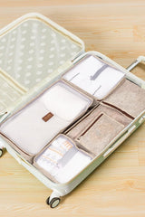 Derili 6 Parça Bavul İçi Seyahat Çantası, Bej