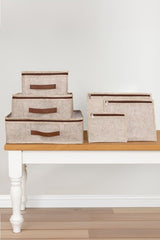 Derili 6 Parça Bavul İçi Seyahat Çantası, Bej