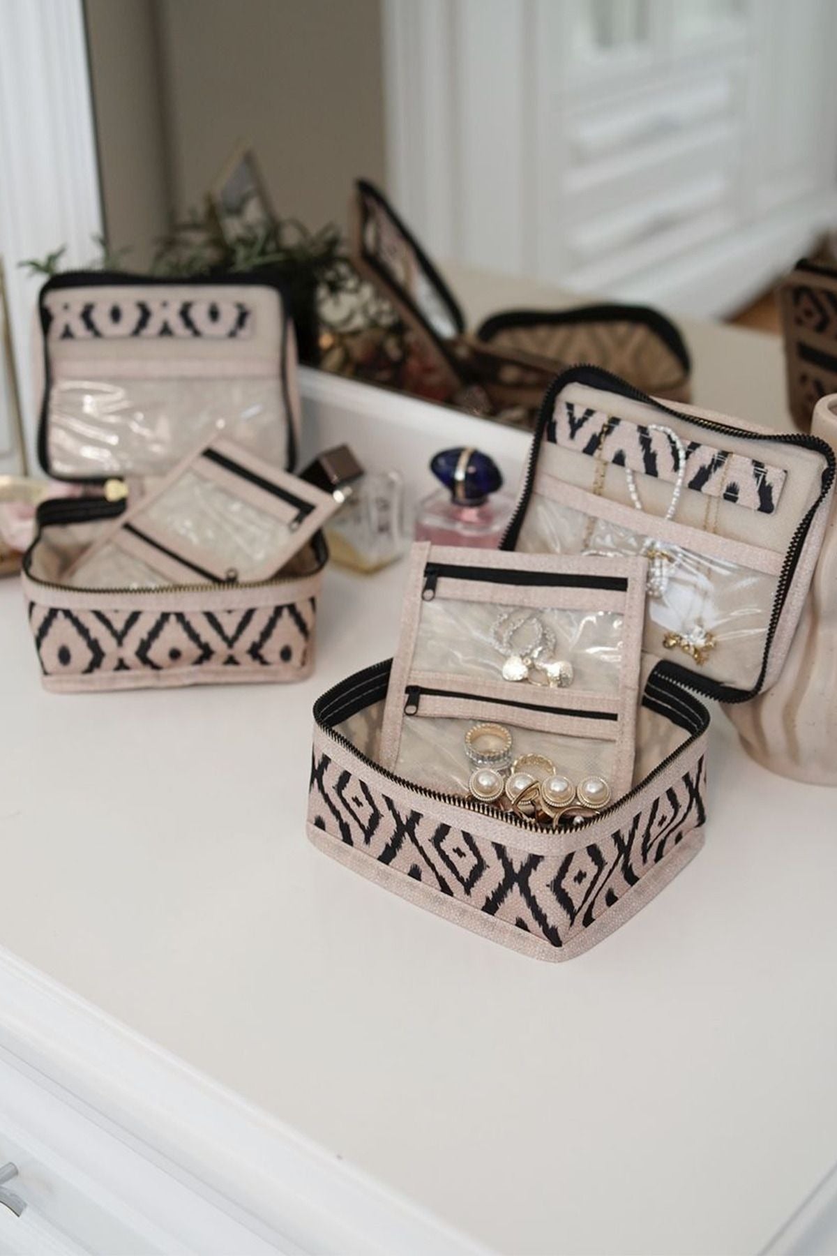 Bohe Seyahat Takı Düzenleyici Çanta, Valiz İçi Mini Çanta